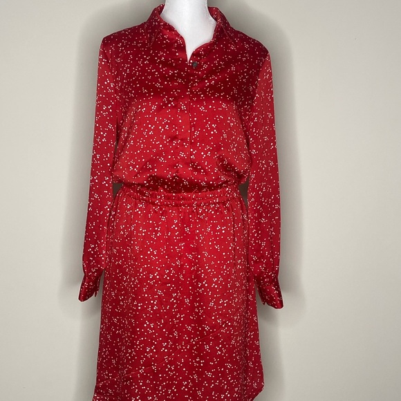 Vince Camuto Womens long sleeves Polka dot Dress size S - Picture 2 of 9